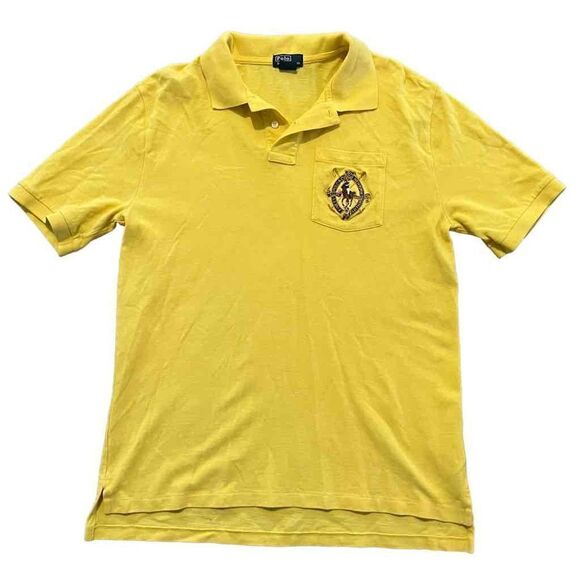 Vintage Ralph Lauren Yellow Button Up Polo Shirt Size XL - Picture 1 of 3
